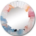 thumbnail image 2 of DESIGN ART Designart "Yellow Pink Abstract Expressionism Emphasizes The" Modern Wall Mirror 24in.x24in., 2 of 4