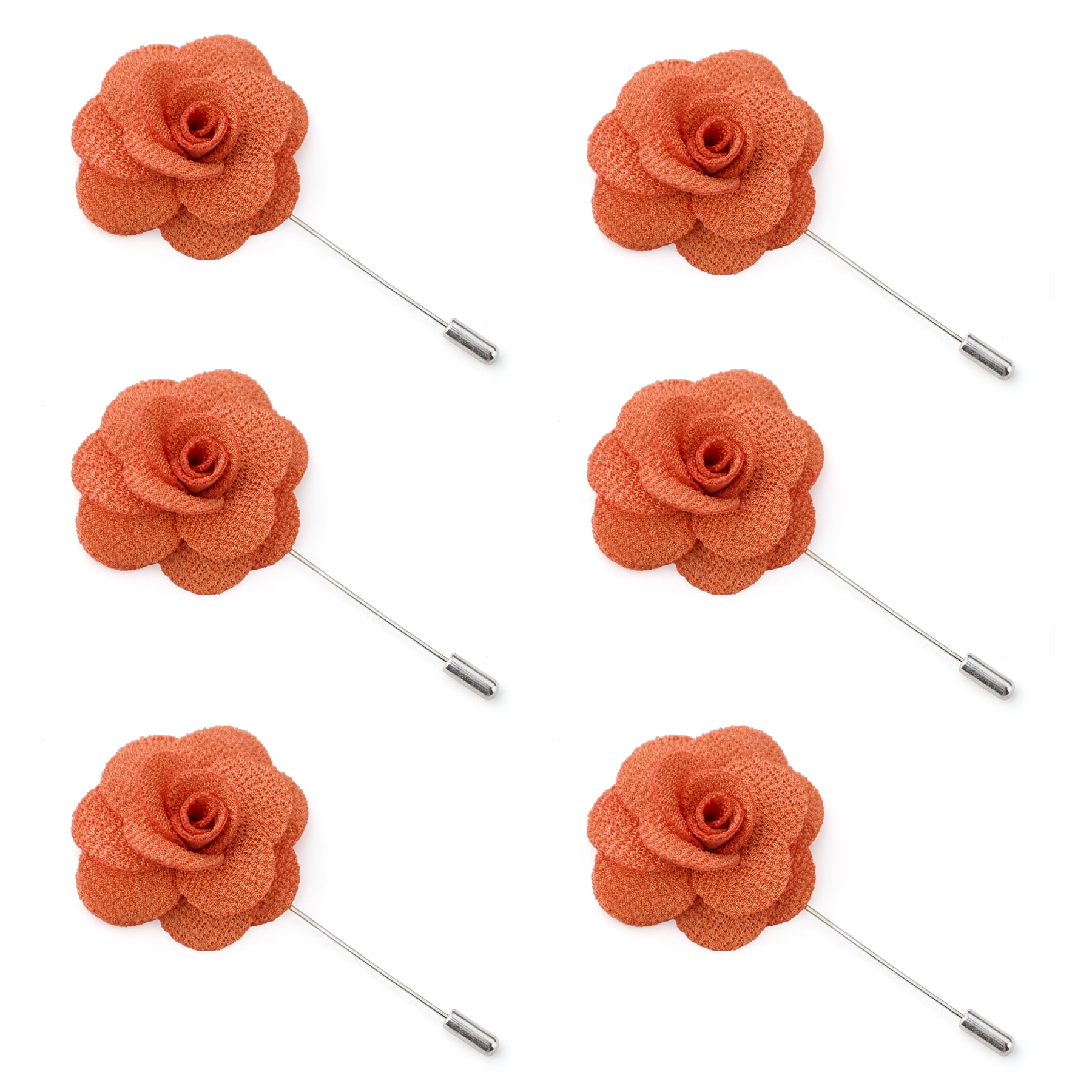 6 Pack Checkered Poly Lapel Flower Pin Boutonniere MANY Colors