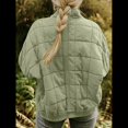 thumbnail image 4 of Chaquetas Acolchadas para Mujer, Informales, de Cuello Alto, Larga, Abrigos de Invierno Extragrandes con Cremallera Verde XL, 4 of 7