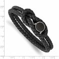 thumbnail image 3 of Stainless Steel Polished Black Carbon Fiber Inlay Leather 8.5In Bracelet (8.5 X 11) Made In China -Jewelry By Sweet Pea, 3 of 6