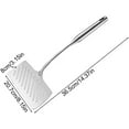 thumbnail image 6 of Steak Spatula, Wide Stainless Steel Shovel Slotted Fried Fish Steak Spatula with Long Handle, Grilling Turner for Burgers Fish & BBQ(silver)$$Garden & Patio, 6 of 7