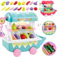 thumbnail image 4 of Mini carrito de simulación para niñas de 6,4 x 3,4 x 6,3 pulgadas, para tienda de verduras y frutas, supermercado, juguetes para niños, juguetes para bebés de 3 a 6 años (sin batería), 4 of 8