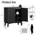 thumbnail image 2 of FANRAL 30" Wide Fluted Sideboard Buffet Cabinet with 2 Doors,Adjustable Shelves,X-Shaped Base Mid Century Modern Storage for Kitchen Living Room Dining Room,Black Storage Cabinet, 2 of 7