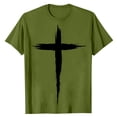 thumbnail image 2 of HONHUZH Mens Summer Tops 2026 Cross Graphic Tees Casual Print Crew Neck Pullover T-Shirt Short Sleeve Tees, 2 of 5