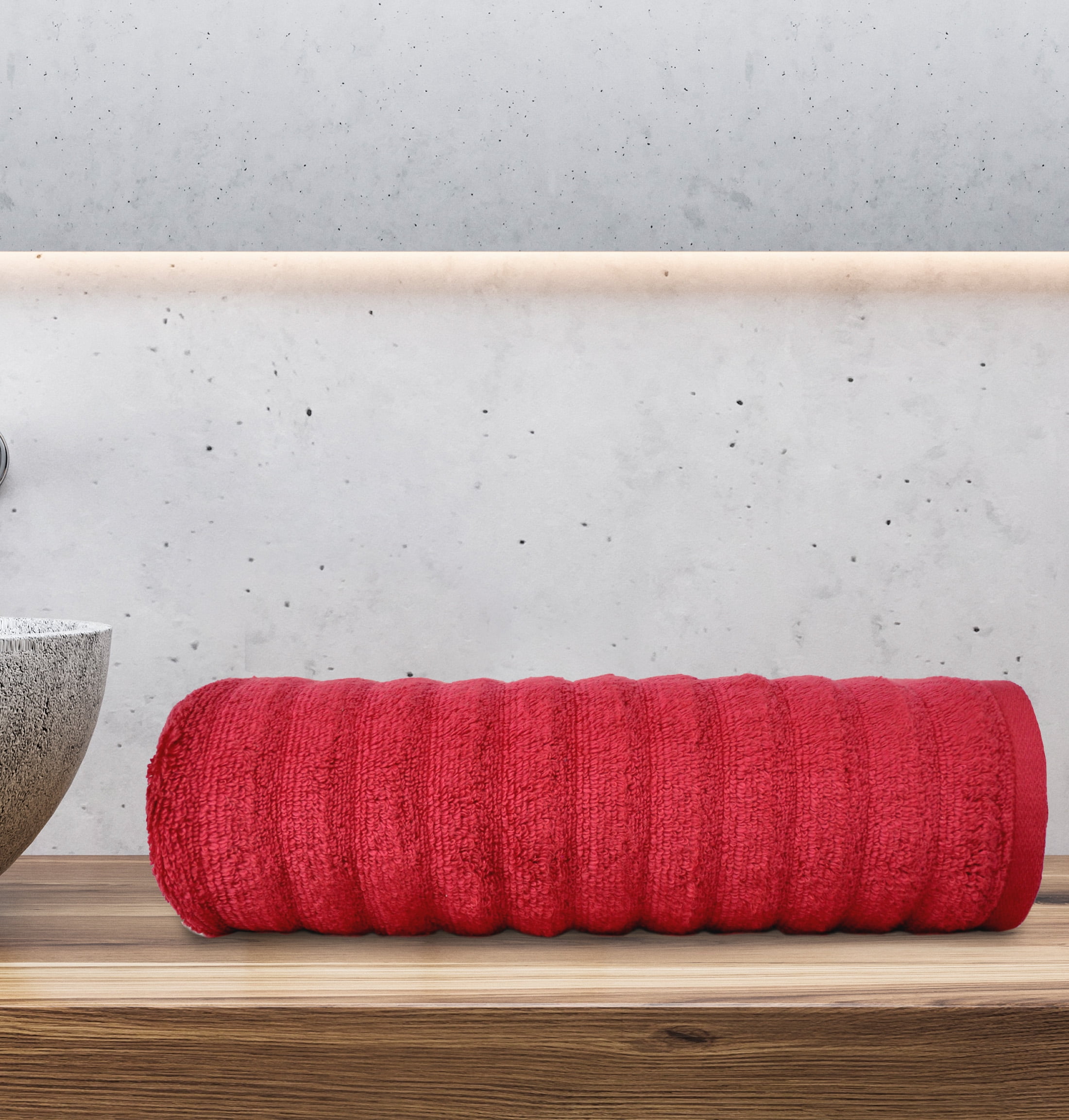 Mainstays Performance Textured Bath Towel, 54" x 30", Red Sedona