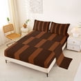 thumbnail image 2 of Castle Fairy Mid Century Thin Vertical Stripe Queen Sheets 4 Pieces,Retro Wide Band Queen Sheet Sets,Coffee Black,1 Flat Sheet, 1 Fitted Sheet and 2 Pillowcases, 2 of 7