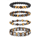 thumbnail image 1 of 4pzs Pulsera Hombre Doble Ojo De Tigre Piedra Natural 6 Cm 15.24 Cm Colores Mixtos, 1 of 1