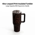 thumbnail image 4 of Tortoise Shell 40oz Traveler HandleStainless Steel Large Capacity.Thermos Cup Ergonomic DesignVacuum Insulated Leakproof WaterBottle Gifts for Women & Men., 4 of 7