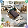 thumbnail image 5 of Dark Purple Sun Moon Star Pattern Rectangle Tablecloth 60"x120",Waterproof Polyester Rectangle Table Cloth, Wipeable Spillproof Polyester Tablecloth for Dining, Camping, Indoor and Outdoor, 5 of 6