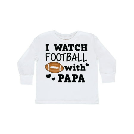 

Inktastic I Watch Football with My Papa Gift Toddler Boy Girl Long Sleeve T-Shirt