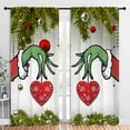 thumbnail image 5 of Christmas Rod Pocket Blackout Curtains for Boy Girl Bedroom, Xmas Winter Snowflake Fir Twigs and Red Love Heart Light Filtering Window Drapes for Living Room Darkening, 84x84 inch, 5 of 6