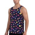 thumbnail image 2 of Uemuo Planets Pattern Men's Muscle Shirts Sleeveless Dry Fit Gym Workout Tank Top Lightweight Sports Tank Top Beach Tank Top, Loose-fit Sleeveless Shirt-Large, 2 of 7
