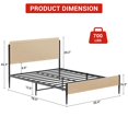 thumbnail image 1 of EDTara Bed Frame with Natural Rattan Headboard & Solid Wood Footboard - Under Bed Storage Space, Quiet Noise-Free Design, No Box Spring Needed, 1 of 7