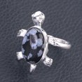 thumbnail image 1 of Women Rings Natural Gems Crystal Turtle Tortoise Lapis Lazuli Obsidian Jewelry, 1 of 6