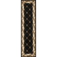 thumbnail image 2 of 7' Round Black Diamond Fleur de Lis Bordered Indoor Area Rug, 2 of 3