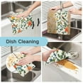 thumbnail image 2 of Yayeee 6 Pack Kitchen Dish Cloths for Washing Dishes Soft Absorbent Microfiber Towels, Green Floral Pattern, 2 of 9