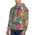 thumbnail image 3 of Lsque Colorful Dinosaur Pattern Casual Men's Hoodie,Hooded Sweatshirt with Kangaroo Pocket,Pullover Hoodie-4X-Large, 3 of 7