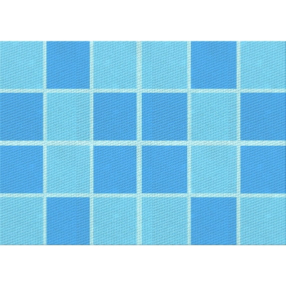 Ahgly Company Indoor Rectangle Patterned Deep Sky Blue Area Rugs, 2' x 3'