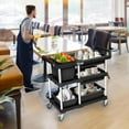 thumbnail image 6 of TUFFIOM 3-Tier Plastic Service Storage Utility Cart with Wheels, Heavy Duty Multi-Function Mobile Shelving Unit Organizer, Ideal for Restaurant, Foodservice, Office, Warehouse, Black, 6 of 9
