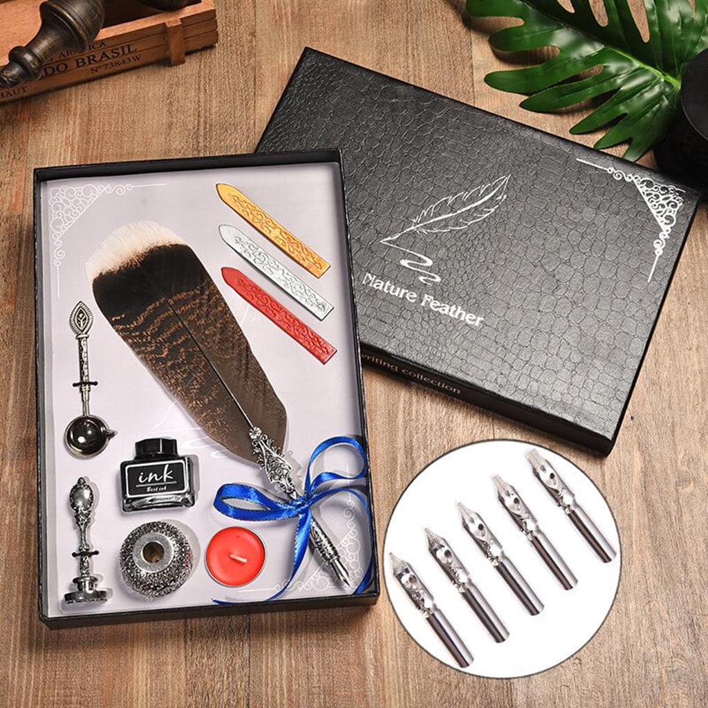 Retro Sprinkle Gold Pen Retro Quill Pen Set Calligraphy Quill Pen Kits