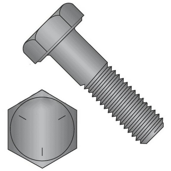 Hex Bolts, Grade 5 Plain Finish, 3/8"-16 x 3 1/4" (Quantity: 50 pcs) Made in USA, Partially Threaded UNC Thread (Thread 3/8") x (Length: 3 1/4")