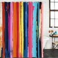 thumbnail image 3 of Colorful Striped Waterproof Fabric Shower Curtain,Modern Rainbow Abstract Graffiti Art Waterproof Fabric Shower Curtain for Bathroom Curtains Bathtubs Shower Curtains with 12 Hooks Stall 48x72in, 3 of 8