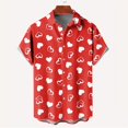 thumbnail image 1 of New Fashion Mens 3D Printed Shirt Summer Short Sleeve Single Row Button Loose Oversized Loving Heart Pattern Trend Unisex Shirts, 1 of 5