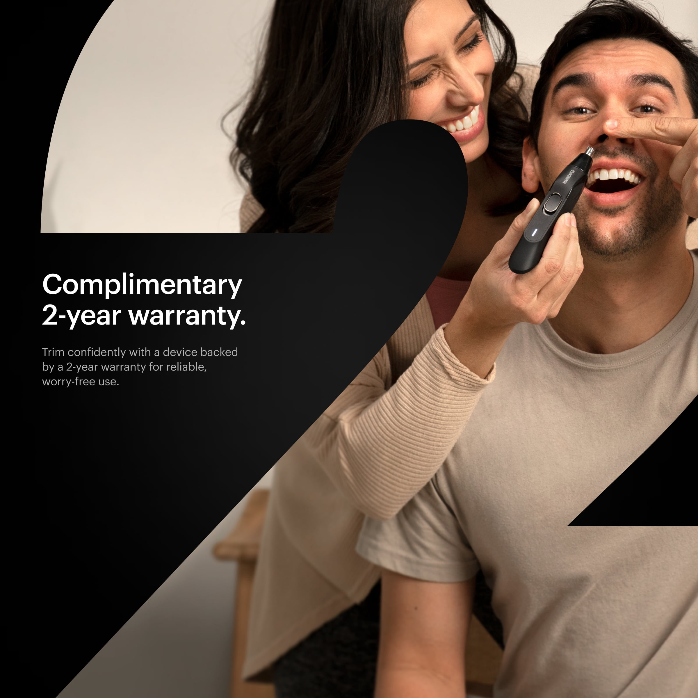 MANSCAPED® Weed Whacker® 2.0 Men's Electric Nose and Ear Trimmer for Mens Grooming with SkinSafe® Rotary Blade, Black