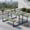 Green, variant on Demi Bonn Outdoor Picnic Table and Bench Set for 2-4 People, Rectangular HDPE Dining Table with Metal Frame, Gray