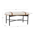 thumbnail image 4 of Nathan James Thatcher Upholstered Entryway Bench with Removable Boucle Cushion, Vegan Leather Straps, and Matte Black Metal Legs, 4 of 6