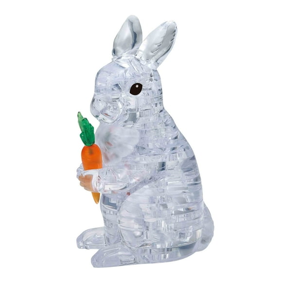 Rabbit (White) Standard Original 3D crystal Puzzle from BePuzzled, 3D crystal Puzzle and Brain Teaser for Puzzlers Ages 12 and Up