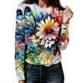 thumbnail image 1 of PENGXIANG Femmes Automne et Hiver Casual Mode Simple Cou Manches Longues Top Couleur Imprimé Manches Longues T Shirt, 1 of 3