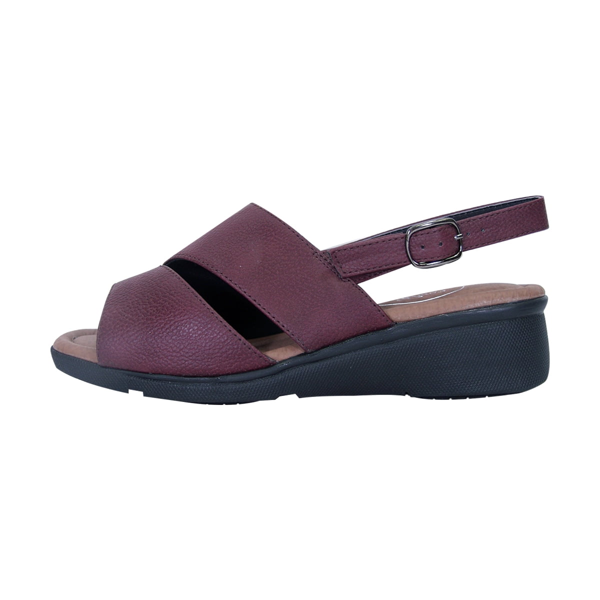24 HOUR COMFORT Sally Women Extra Wide Width Open-Toe Slingback Buckle Open Back RED 7