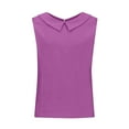 thumbnail image 5 of WRKEKC Summer Tops for Women, Summer T-Shirts for Women, Women's Solid Color Summer Sleeveless Linen Loose Lapel Collar Tank Tops, 5 of 6