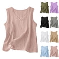 thumbnail image 6 of Husipze Tank Tops for Women Sleeveless V-Neck Loose Fit Casual Summer Lightweight Breathable Shirt Comfy Flowy Blouse Pink S, 6 of 6