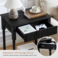 thumbnail image 4 of Wirrytor Nightstand with Charging Station for Bedroom with 1 Drawer and Shelf, Wood Wide Bedside Table with Storage, Slim End Table for Small Space, Black, 4 of 6