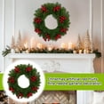 thumbnail image 5 of 17.3" Dense Green Faux Norfolk Cedar Christmas Wreath with Red Berries – Full Real-Touch Pine Winter Holiday Wreath for Front Door, Porch, Wall,Mantel & Fireplace Xmas Home Decorations,Seasonal Décor, 5 of 8
