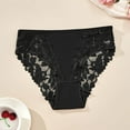 thumbnail image 2 of Arnsht Cheeky Underwear for Women Large Size High Waist Lace No Show Bikini Soft Breathable Thin Thong Seamless Panties Black XL, 2 of 4