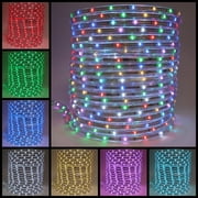 LED Rope Lights, Outdoor 50 Feet RGB White Yellow, Rainbow Color Chase All in One