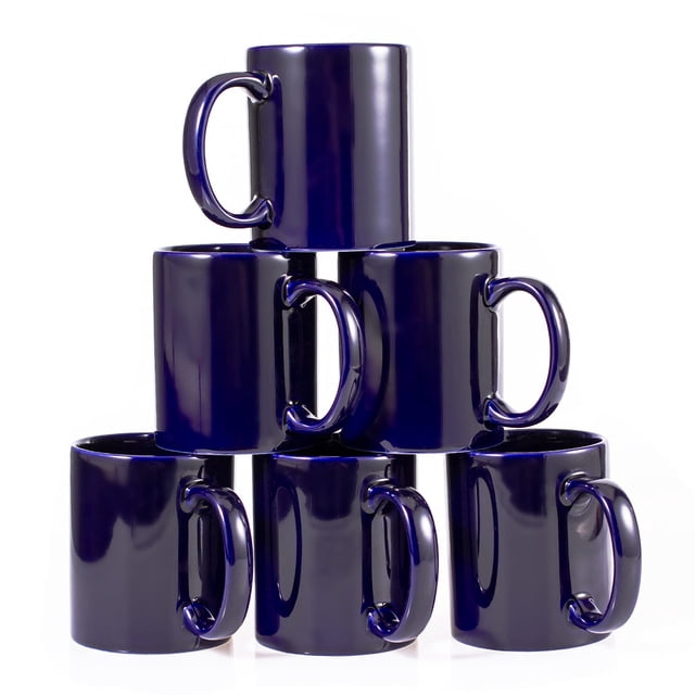 Bycnzb 12oz coffee mug set of 6 Coffee Mugs for Coffee, Tea, Cocoa, Milk(cobalto)