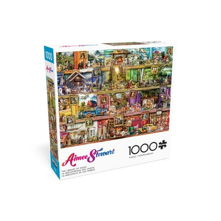 Buffalo Games 1000-Piece Aimee Stewart The Library of Dogs Adult Interlocking Jigsaw Puzzle