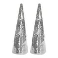 thumbnail image 3 of Maison Concepts Table Decorations, Centerpieces, Seasonal Decor, Stylish Accents, Straw/Polyfoam, Silver Disco Cone Tree (Silver) - Set of 2, Dimensions: 3.54L X 3.54W X 11.81H, 3 of 4