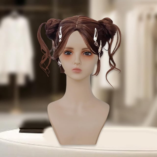 Maniquí Cabeza Soporte Exhibidor Gorro Peluca Soporte Accesorios PVC Ligero Fácil de Limpiar Adecuado para Salón Tienda Fotografía Entrenamiento Maqui Estilo F