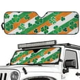 thumbnail image 2 of Uorisanigo Windshield Sunshade Sun Shade Clover Irish Flag Color Shield Protector Sun Visor for Jeep Wrangler Rubicon Sahara TJ JK JKU 2 Door & 4 Door,Prevent Dashboard Fades and Cracks, 2 of 7