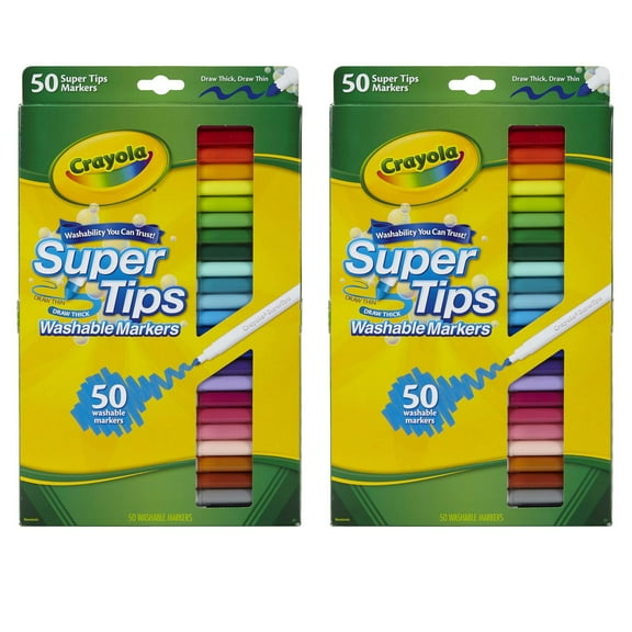 Crayola Washable Super Tips with Silly Scents, 50 Per Box, 2 Boxes