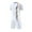 White-A, variant on Penkiiy Kids Sportswear Set: Breathable Athletic Outfit, Fast - Drying Soccer Shorts & Tee, Elastic Waist (Boys/Girls)