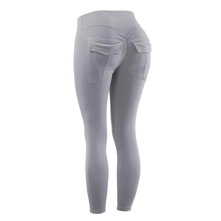 TOWED22 Women Yoga Pants Workout Running Leggings(Grey,L) 