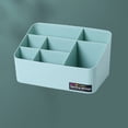 thumbnail image 1 of Meitianfacai Boîte de Rangement de Bureau Compartimentée en Plastique à Sept Compartiments Simplicité Boîte à Compartiments Multiples Cosmétiques Télécommande Organisateur de Papeterie (Bleu), 1 of 9