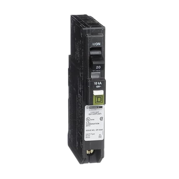 Square D by Square D - QO120PCAFI 20-Amp Single-Pole Plug-On Neutral CAFCI Circuit Breaker