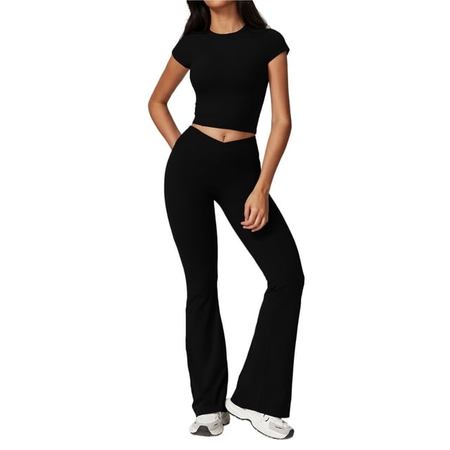 Conjuntos de entrenamiento for mujer, 2 piezas, sujetador deportivo, camiseta sin mangas, polainas de cintura alta, gimnasio, yoga, ropa activa, camiseta de entrenamiento for mujer